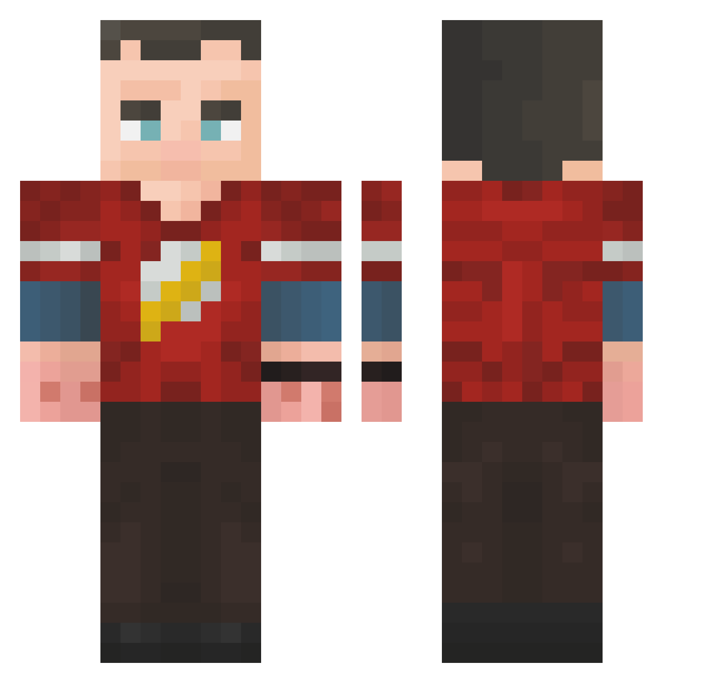 Volleybro Minecraft skin, front and back view