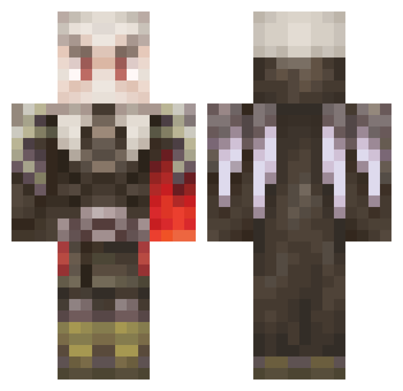 kiefsalad Minecraft skin, front and back view