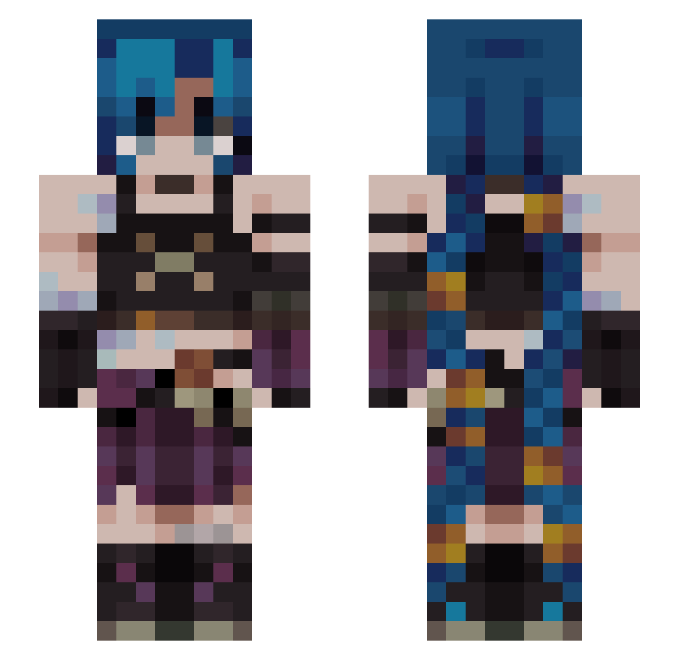 Lenedi Minecraft skin, front and back view