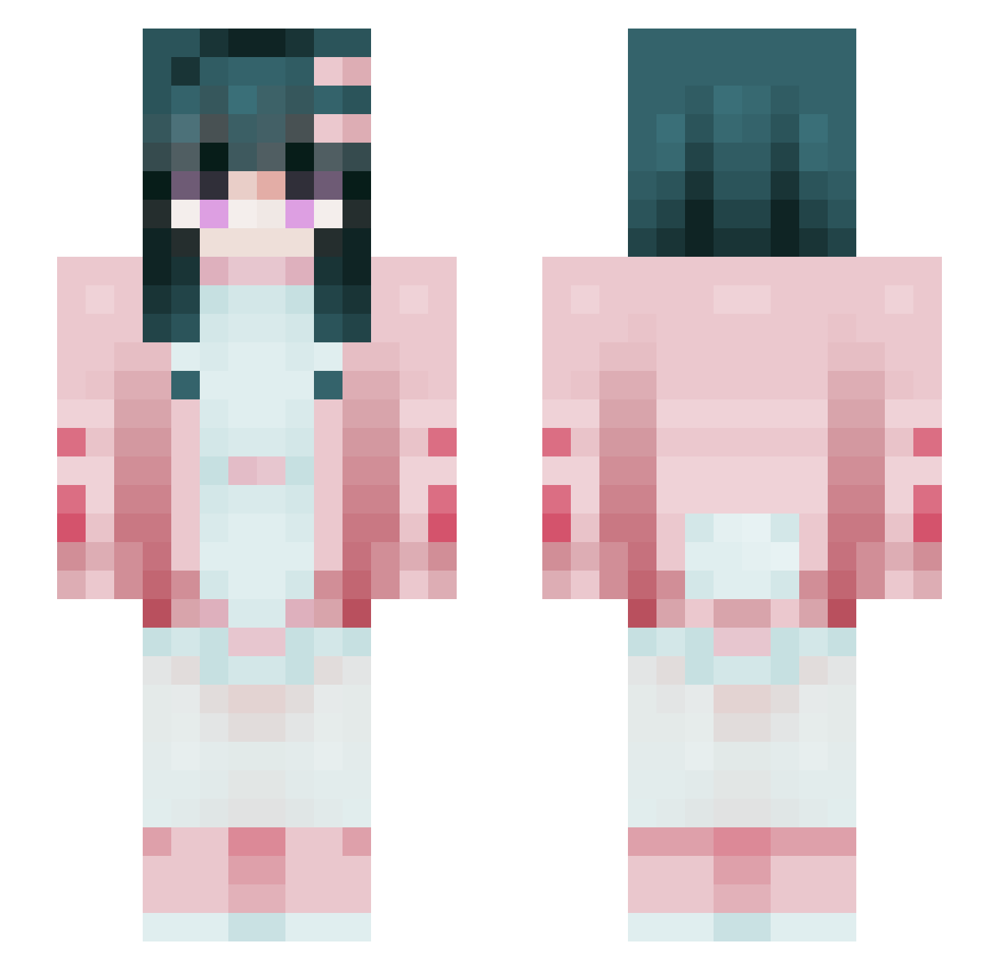 Wicketkid Minecraft skin, front and back view