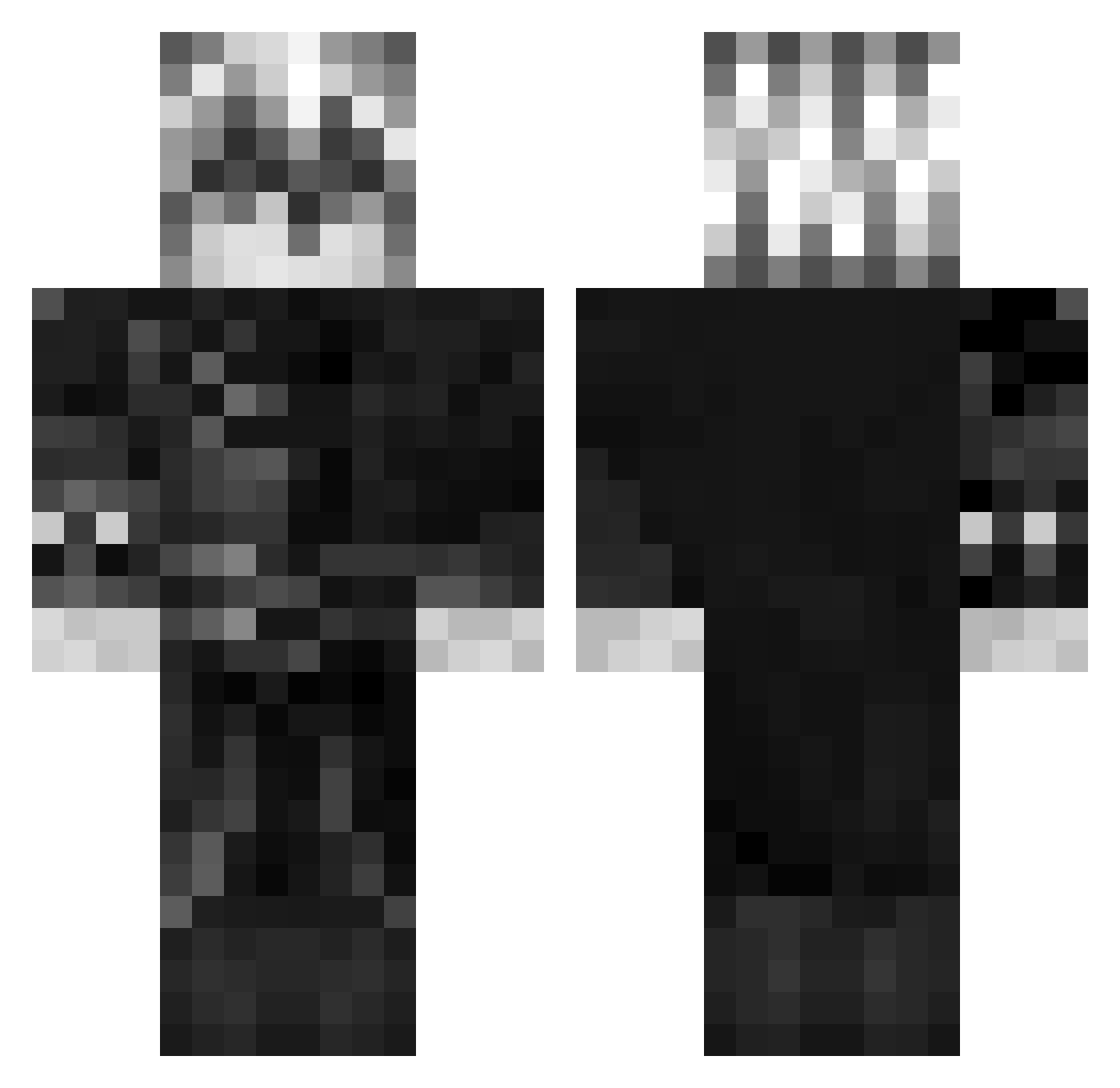 craftless Minecraft skin, front and back view