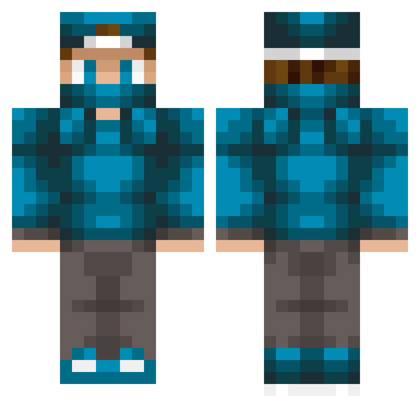 ShadowChippy Minecraft skin, front and back view
