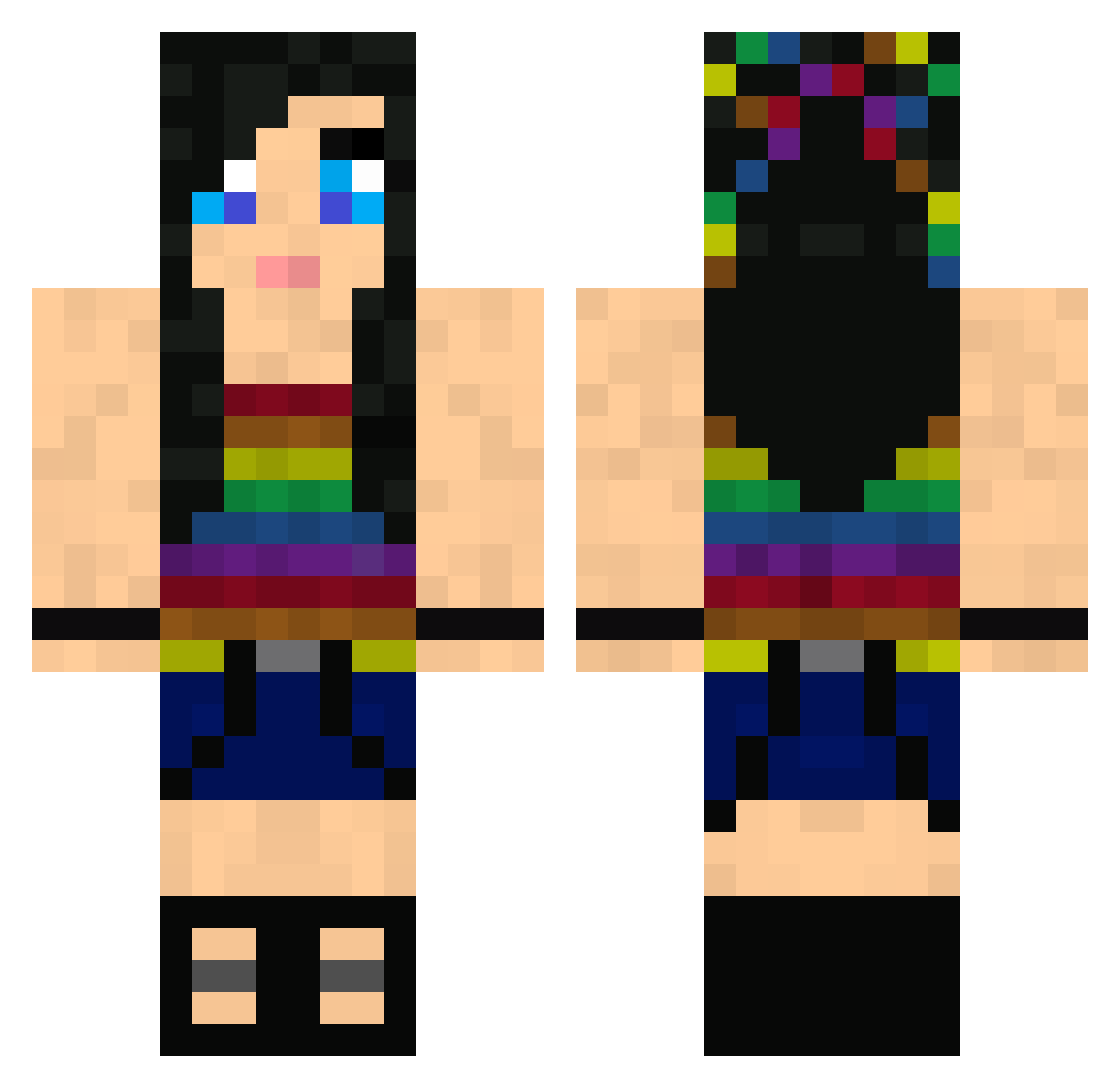 spiderflower Minecraft skin, front and back view
