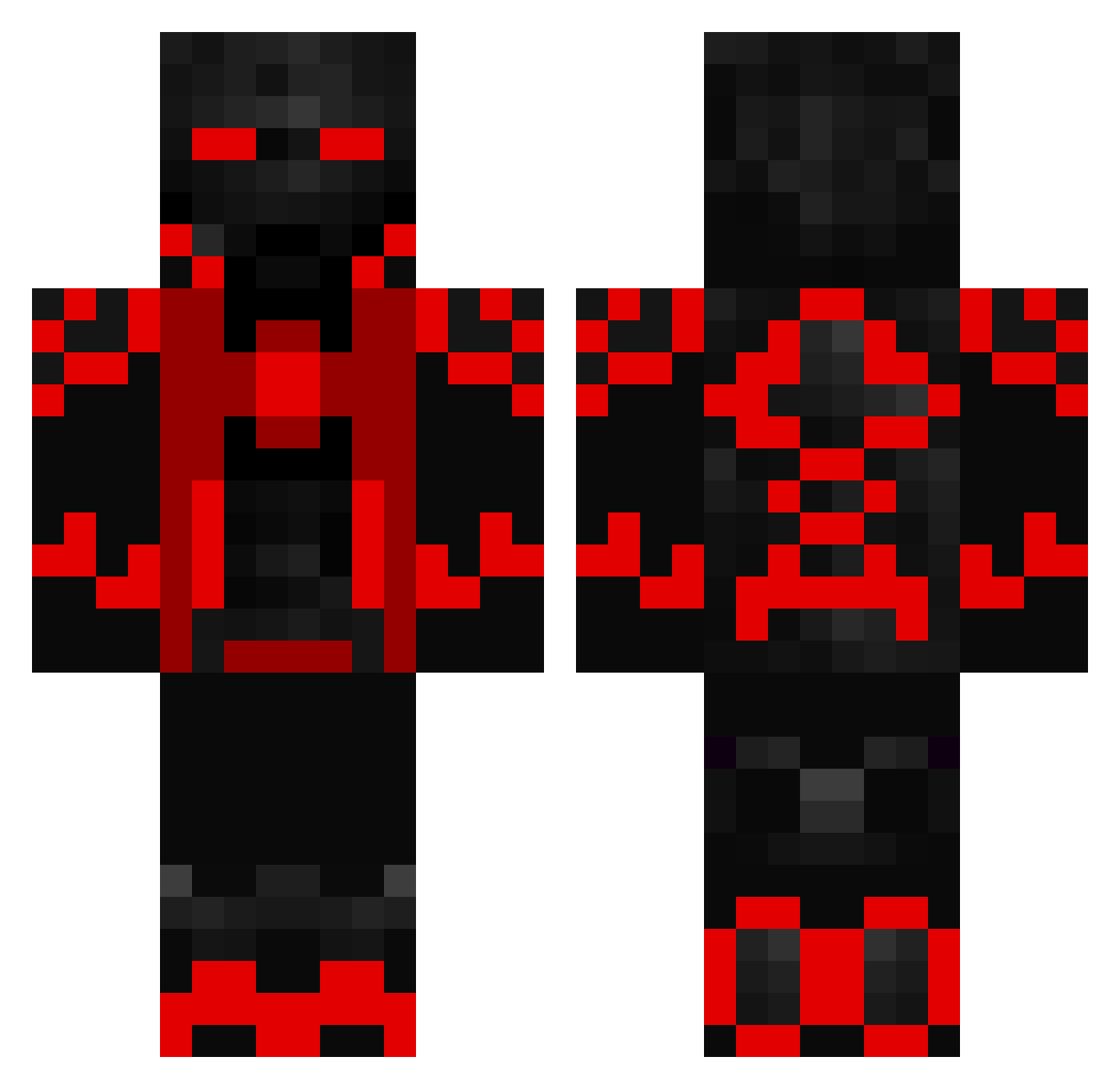SickFar Minecraft skin, front and back view