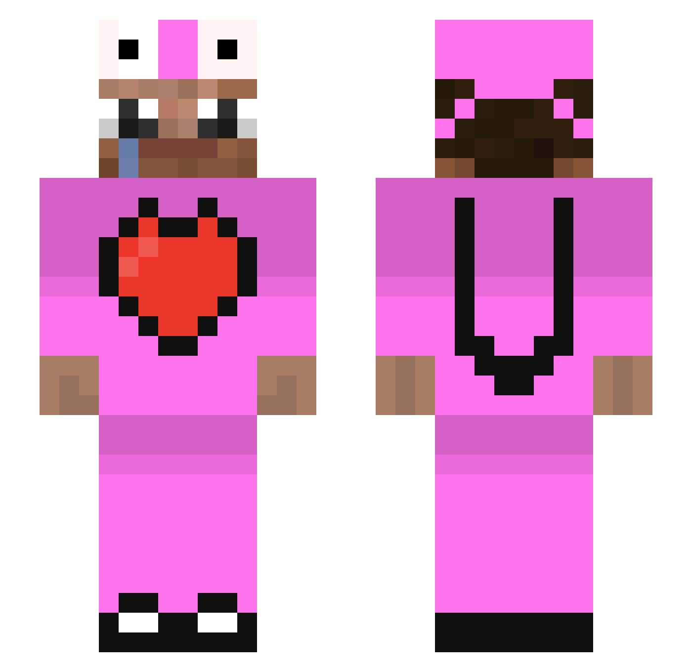 Quantifiers Minecraft skin, front and back view