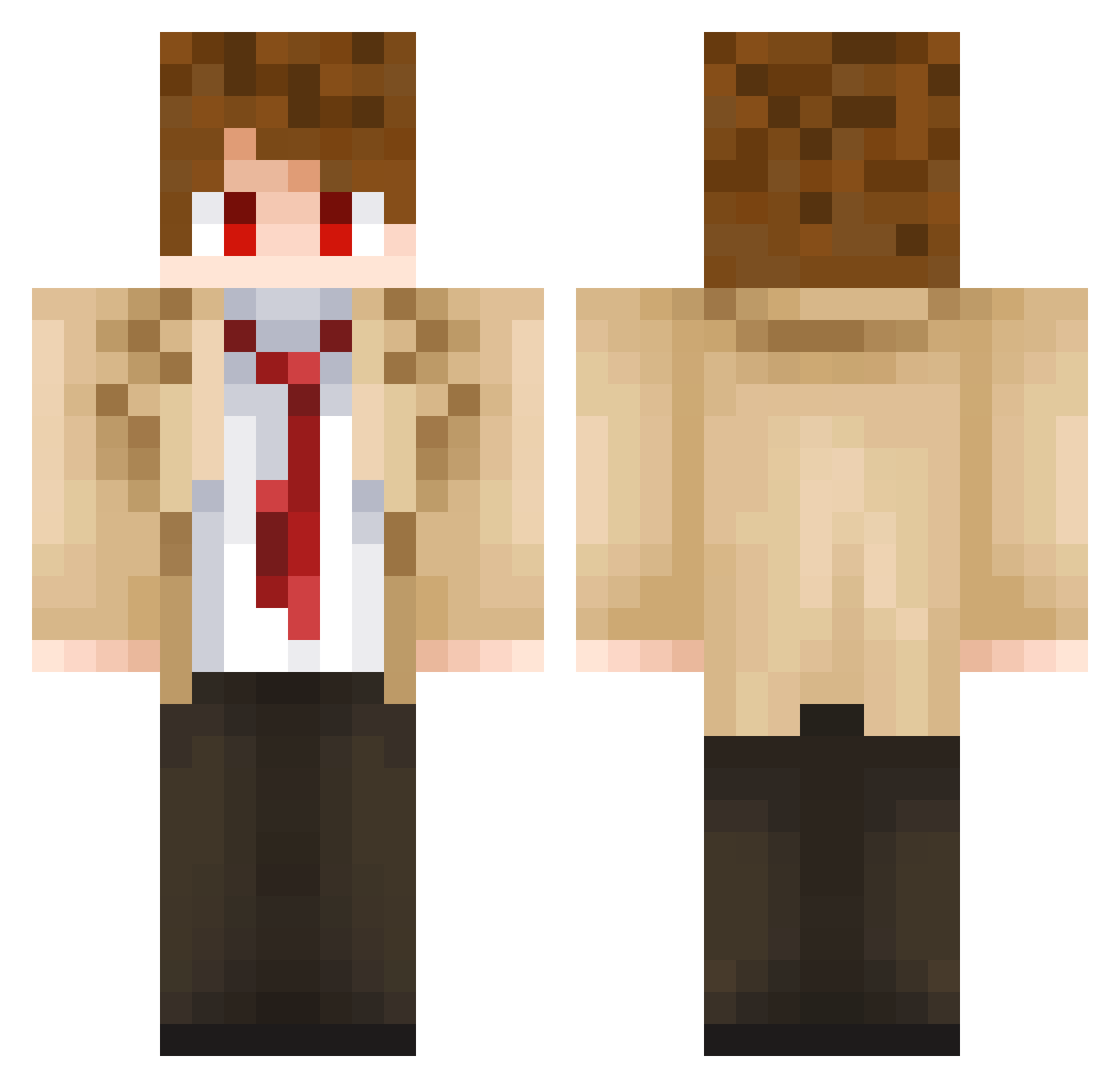 Intelligentsia Minecraft skin, front and back view