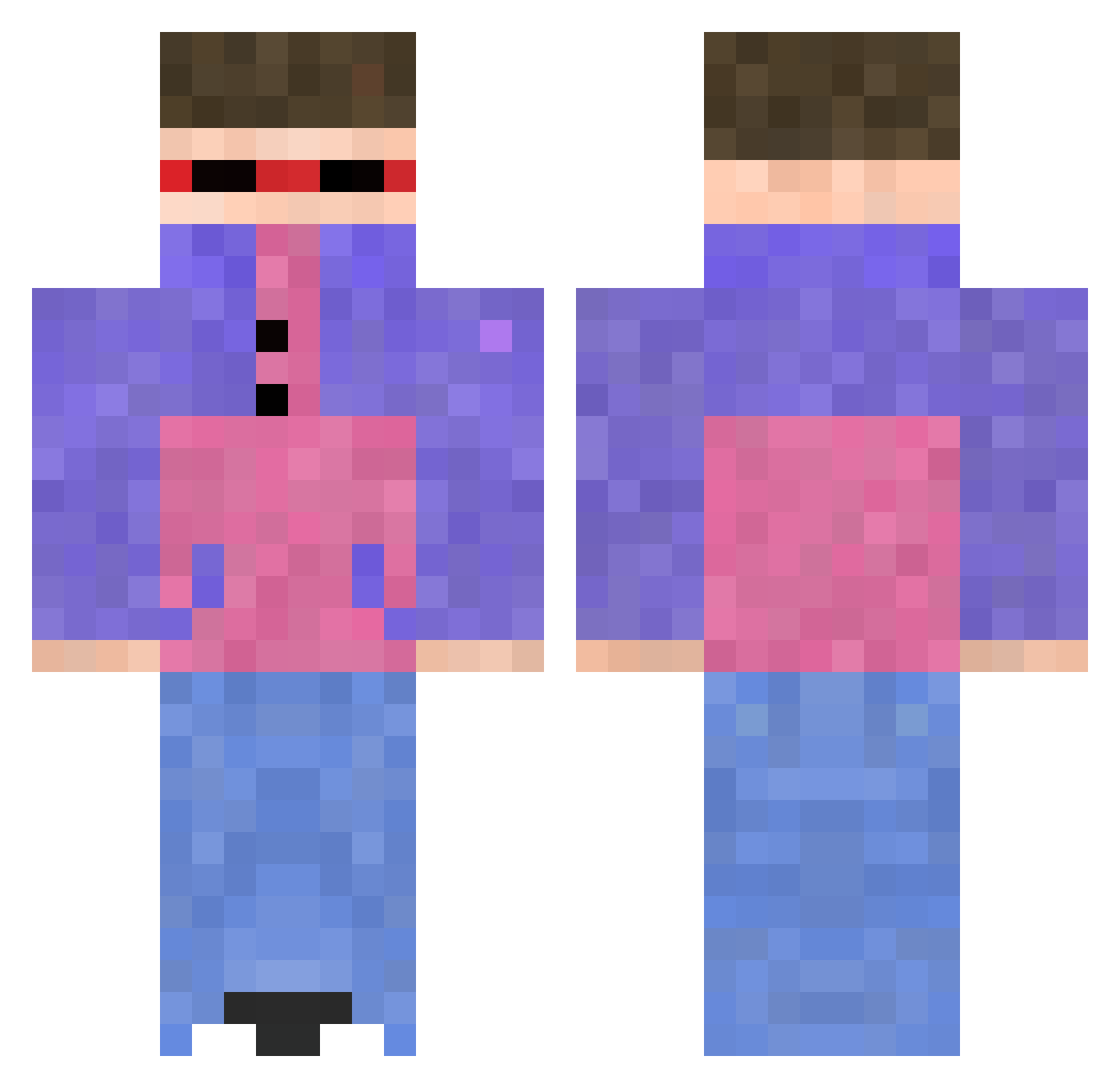 Levi4102 Minecraft skin, front and back view