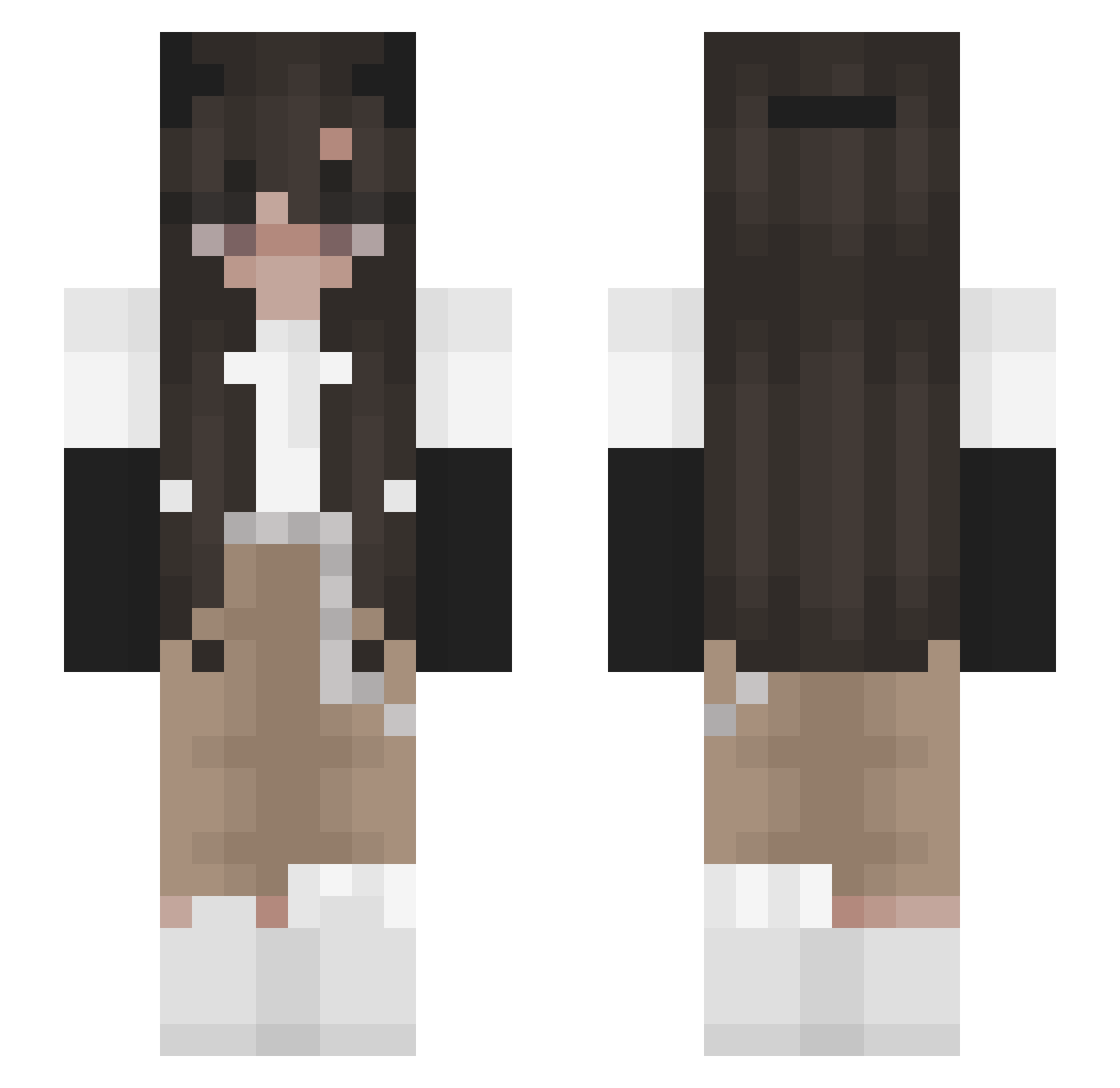 Stealthfully Minecraft skin, front and back view