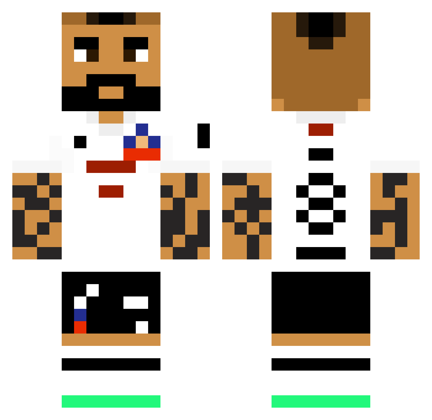 msteery Minecraft skin, front and back view
