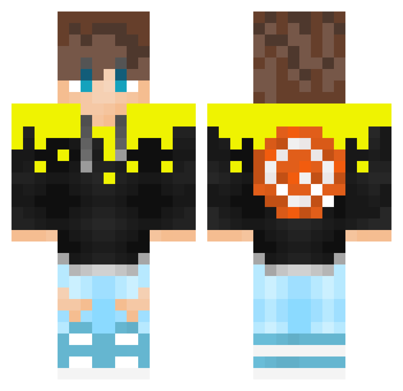 RGB_defqon Minecraft skin, front and back view
