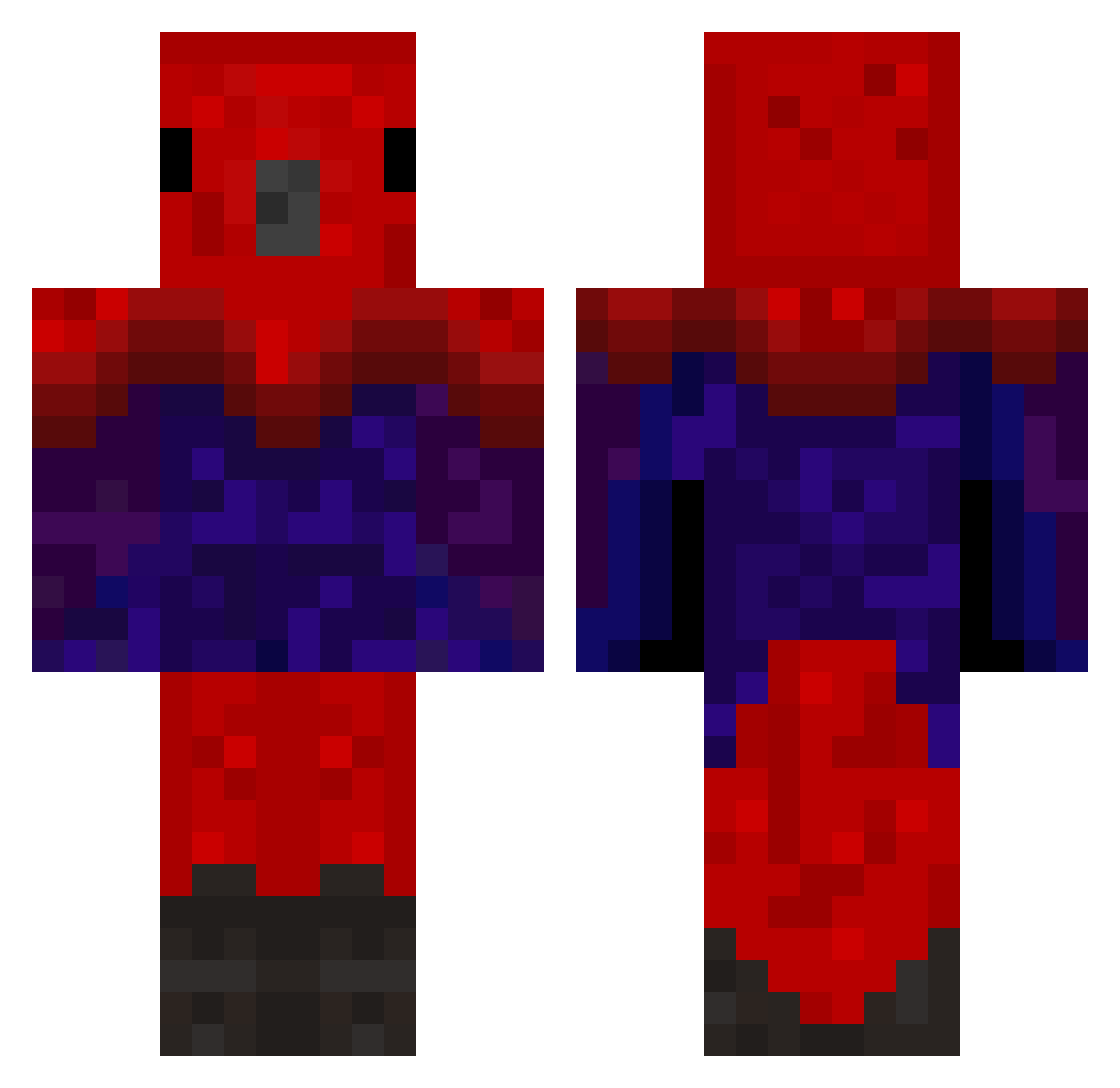 Asp3ctr Minecraft skin, front and back view