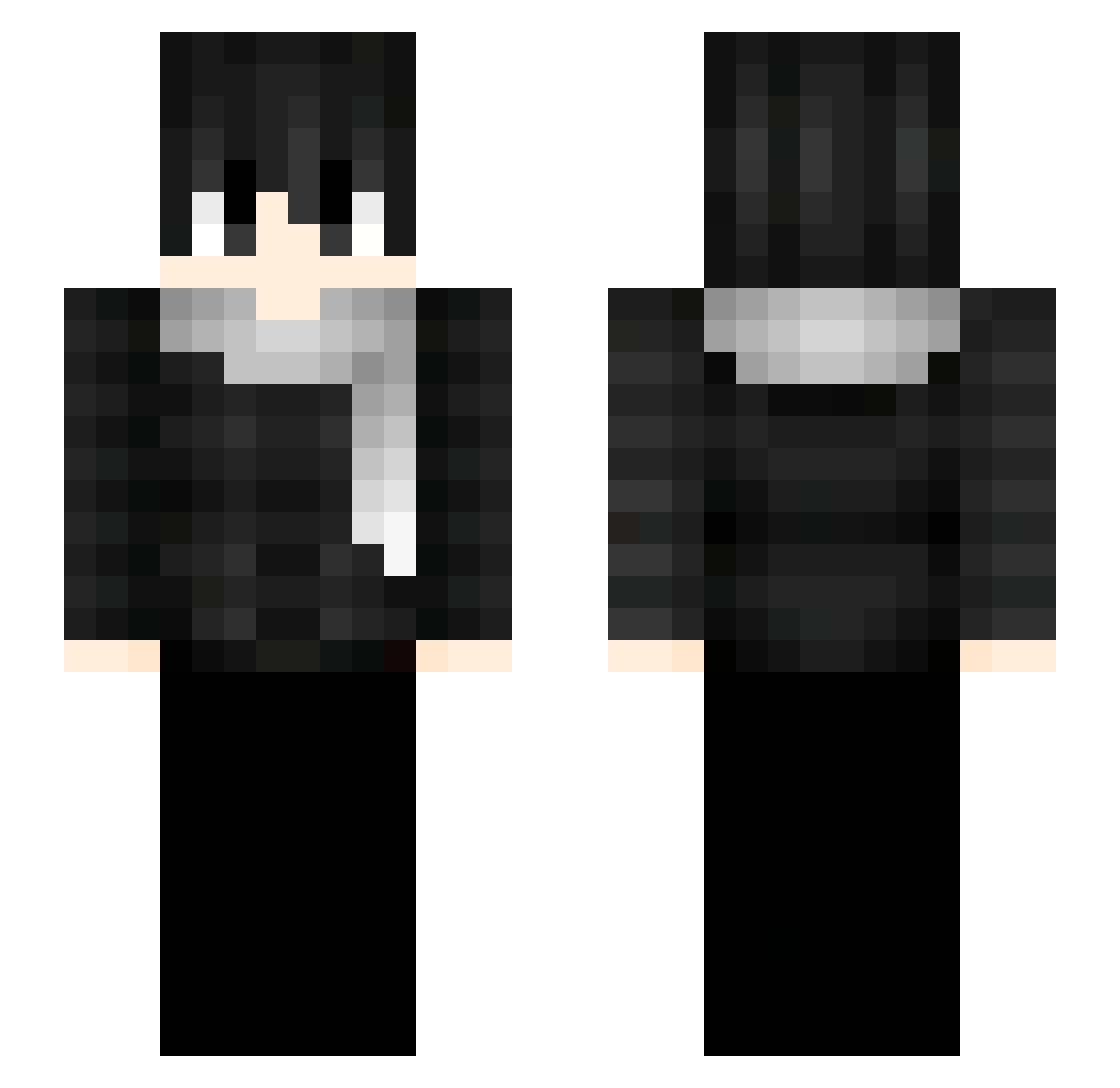 Victwry Minecraft skin, front and back view