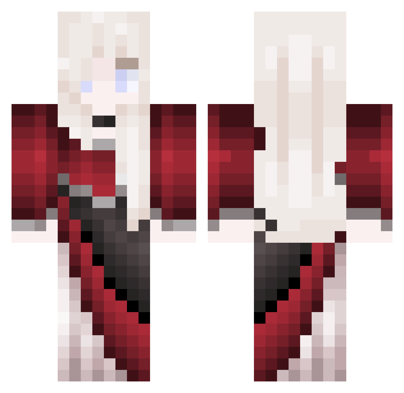 Akotorio Minecraft skin, front and back view