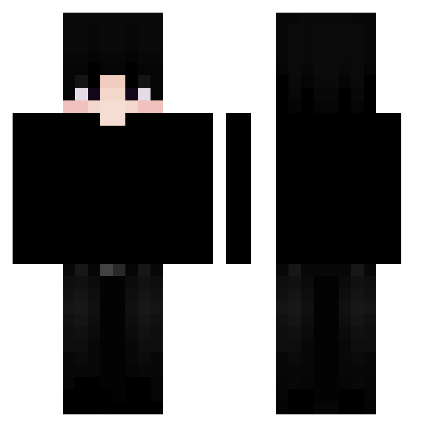 Xmaxixo Minecraft skin, front and back view