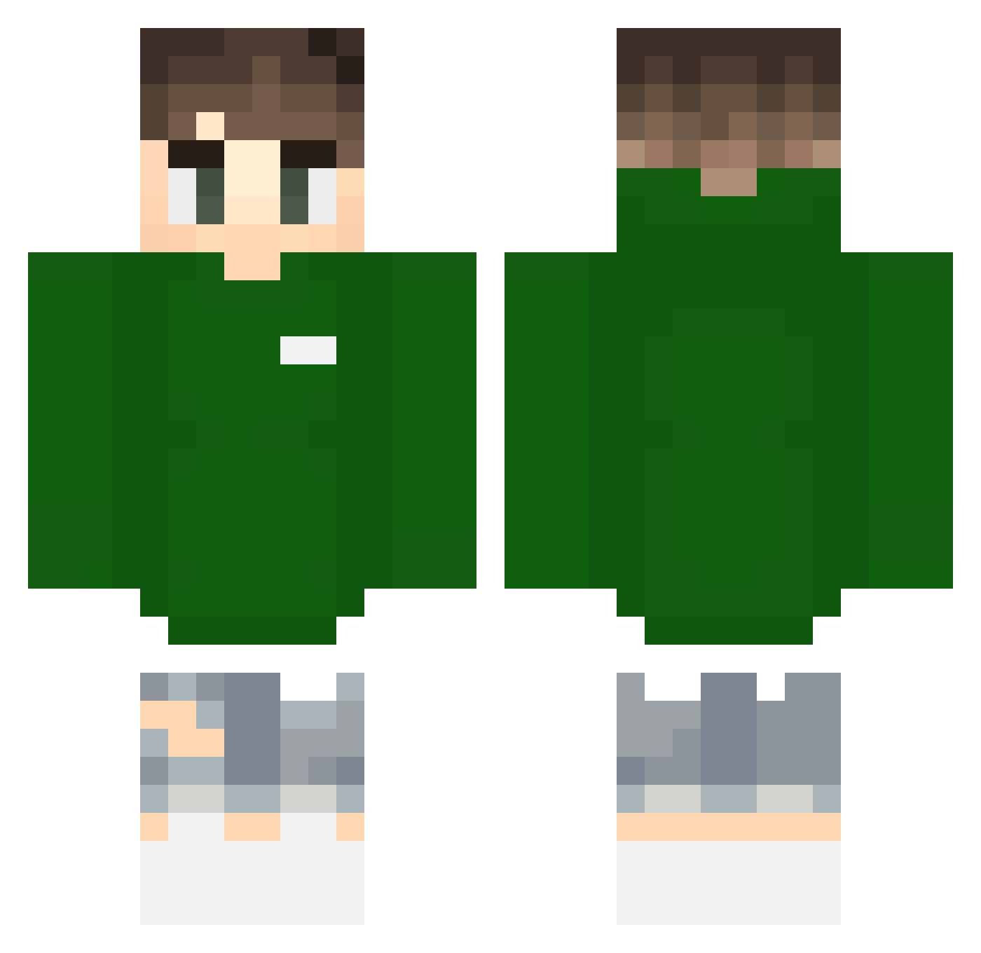 yhaliport Minecraft skin, front and back view