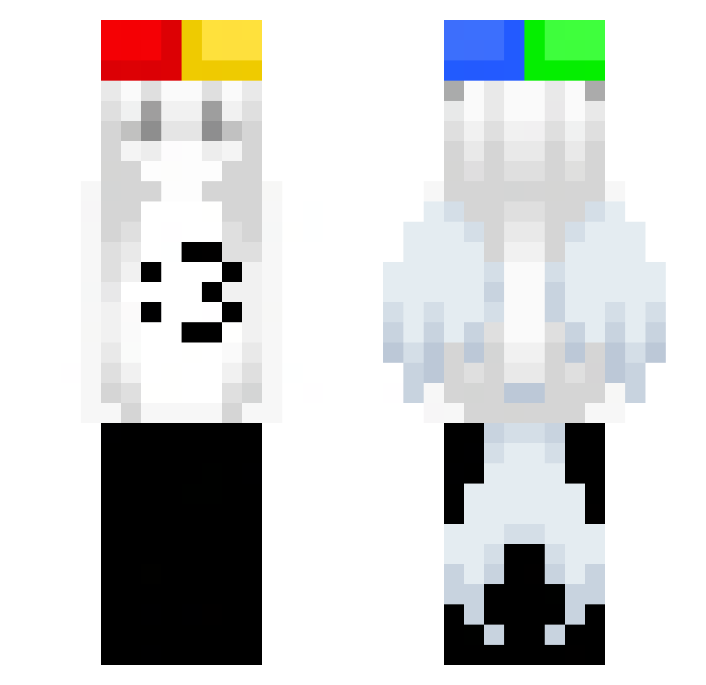 Iris_x3 Minecraft skin, front and back view