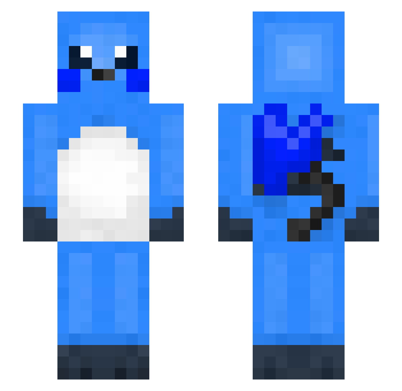 Waist Minecraft skin, front and back view