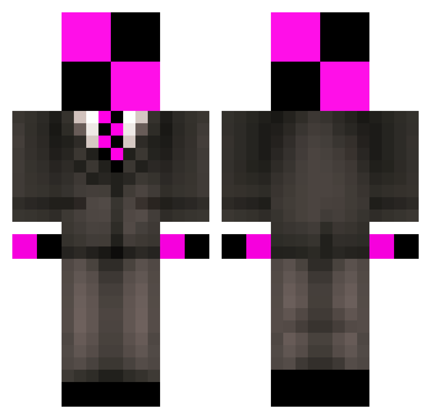 ChilliW Minecraft skin, front and back view