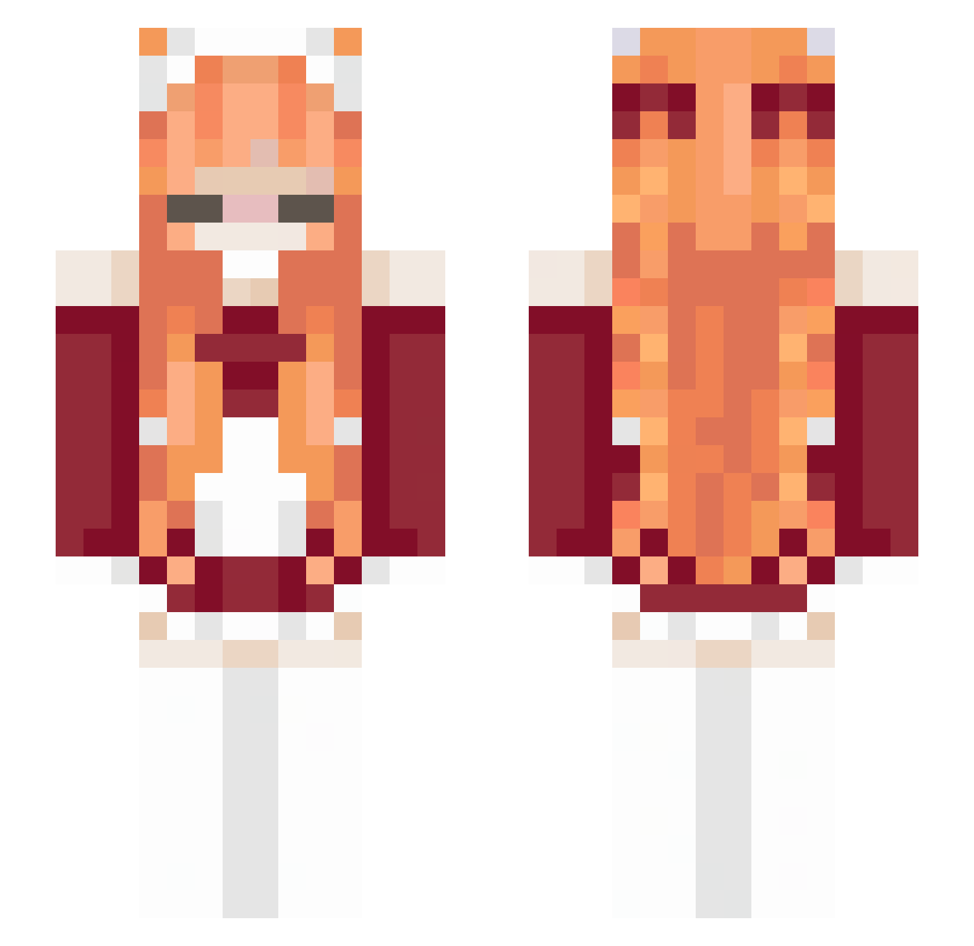 Sakuranne Minecraft skin, front and back view