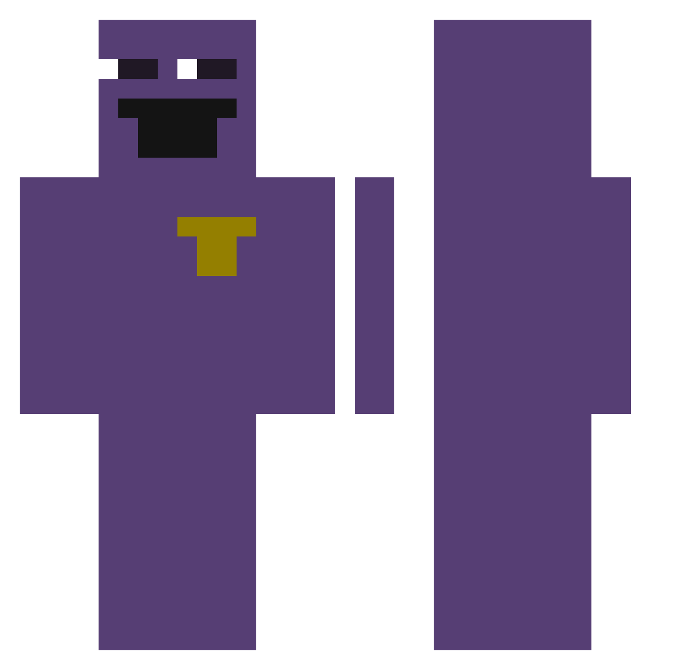 Lifeisfum999 Minecraft skin, front and back view