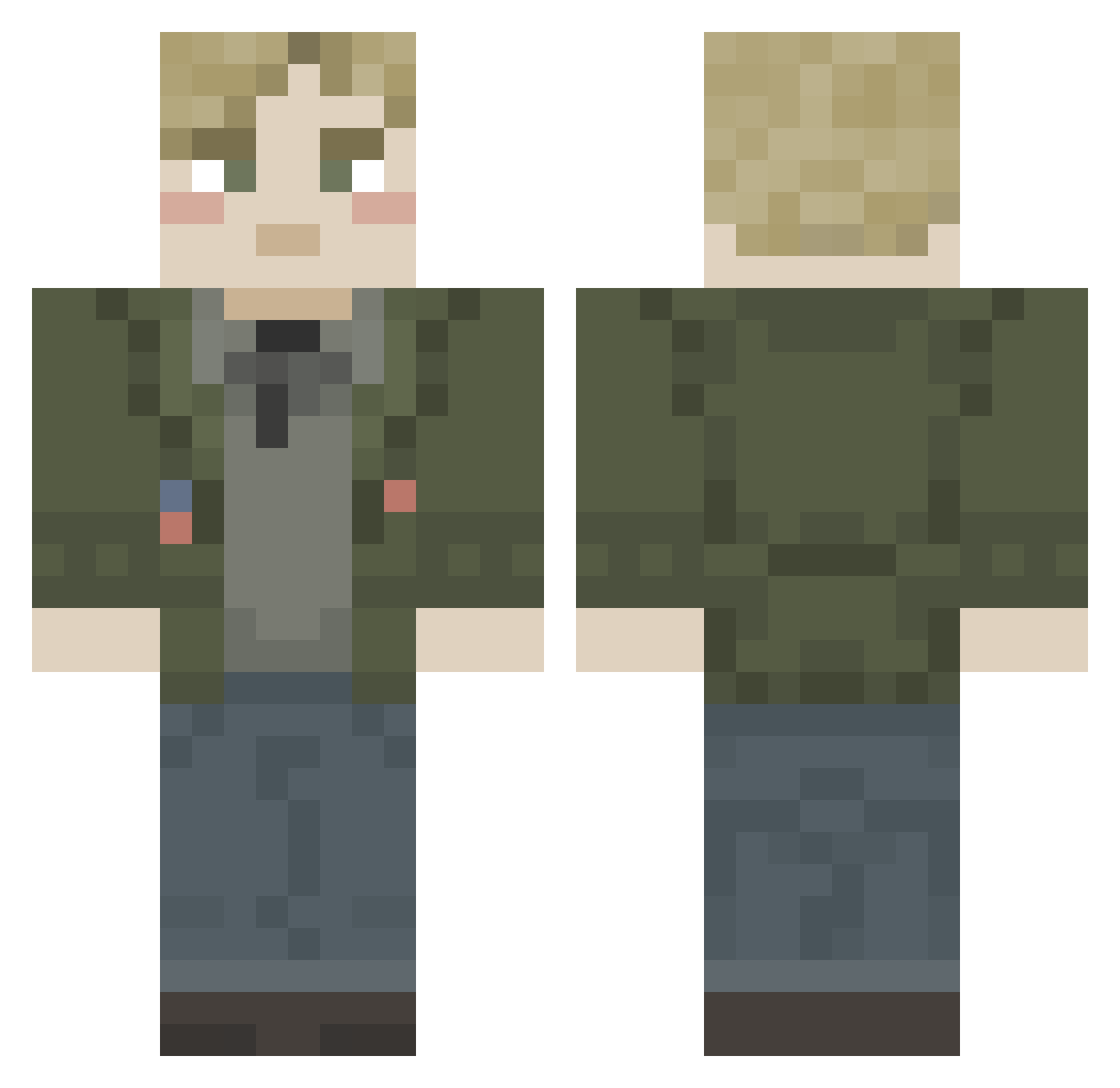 Jabirocoy Minecraft skin, front and back view