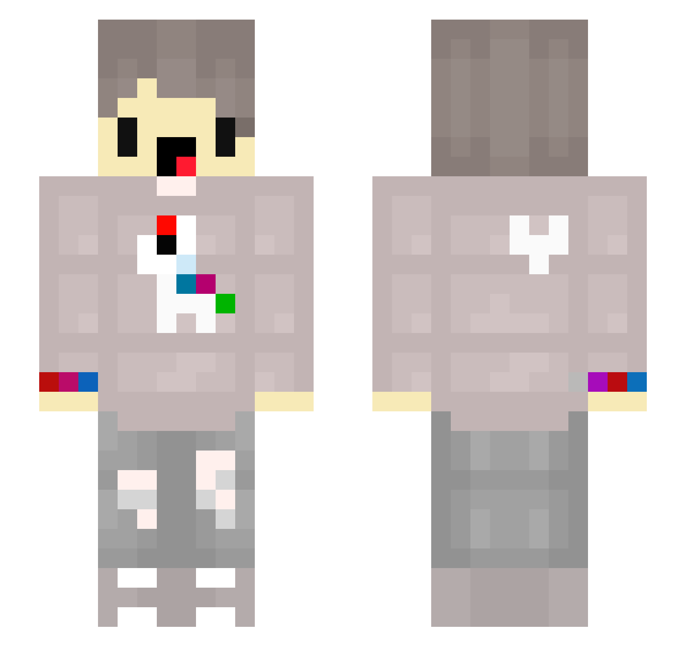 verbunden Minecraft skin, front and back view