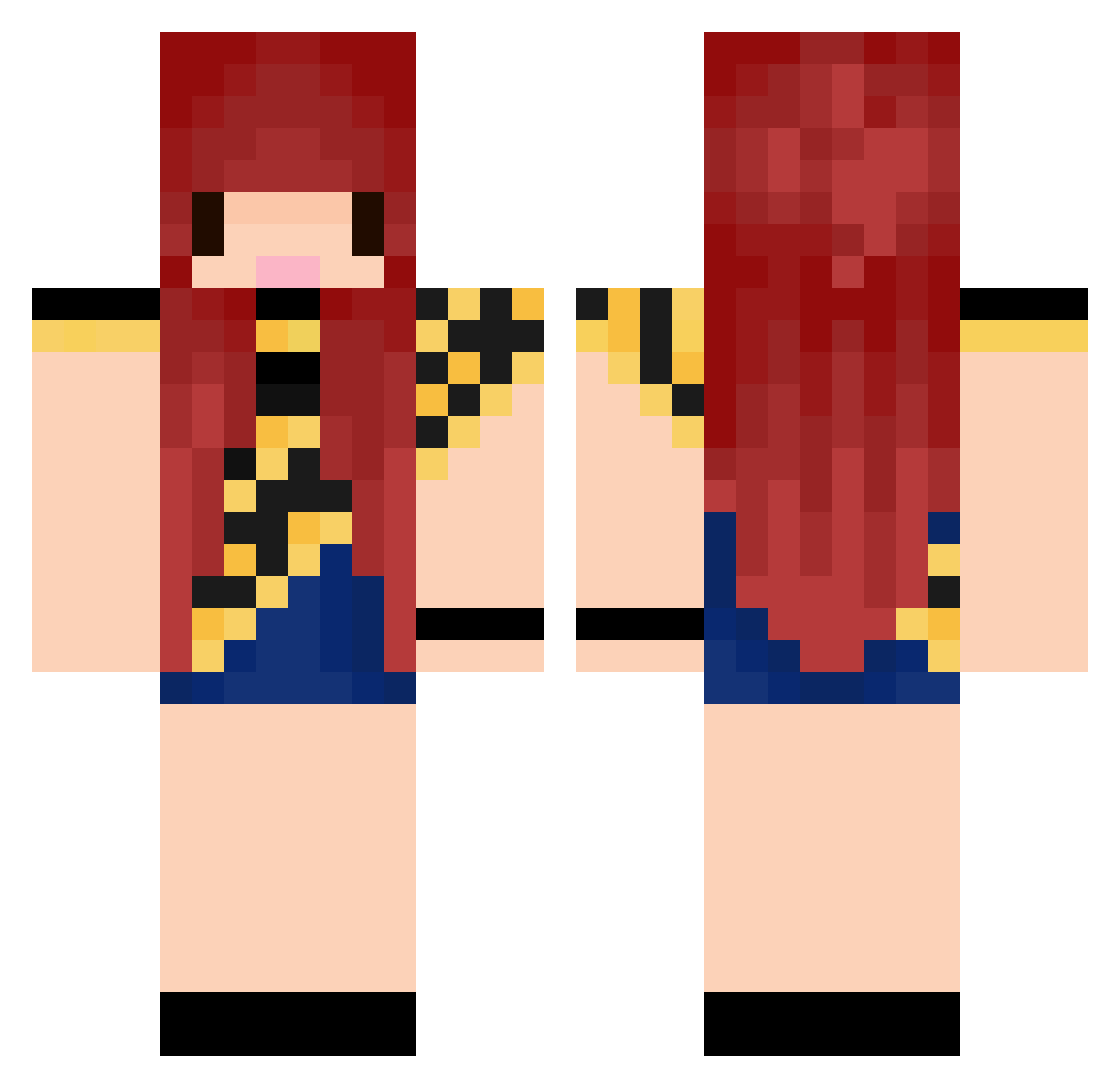 yahtiw Minecraft skin, front and back view