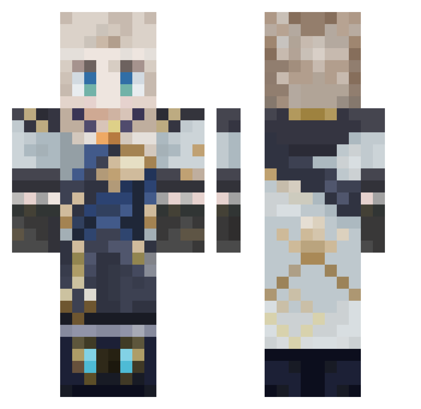sett1024 Minecraft skin, front and back view