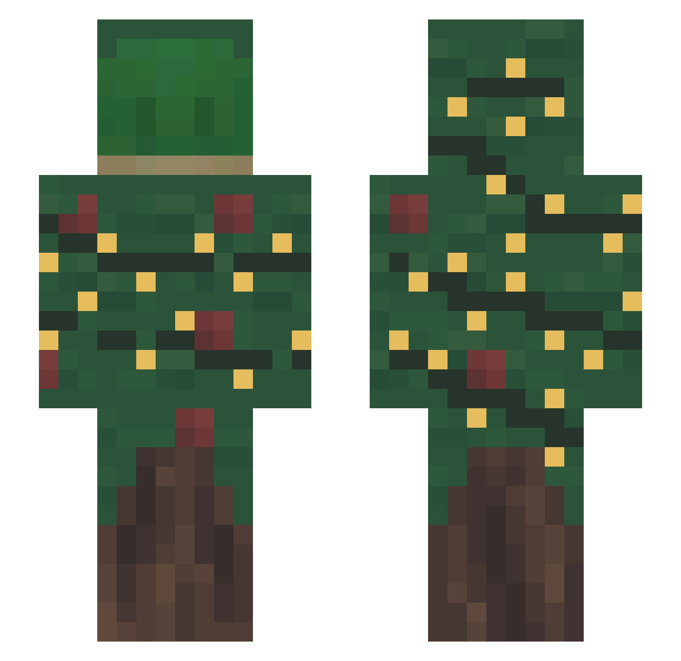 k1pp Minecraft skin, front and back view