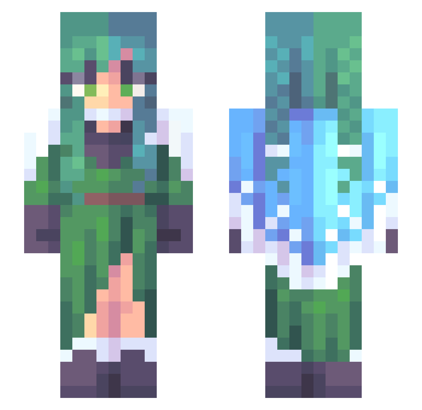 Celesta Minecraft skin, front and back view