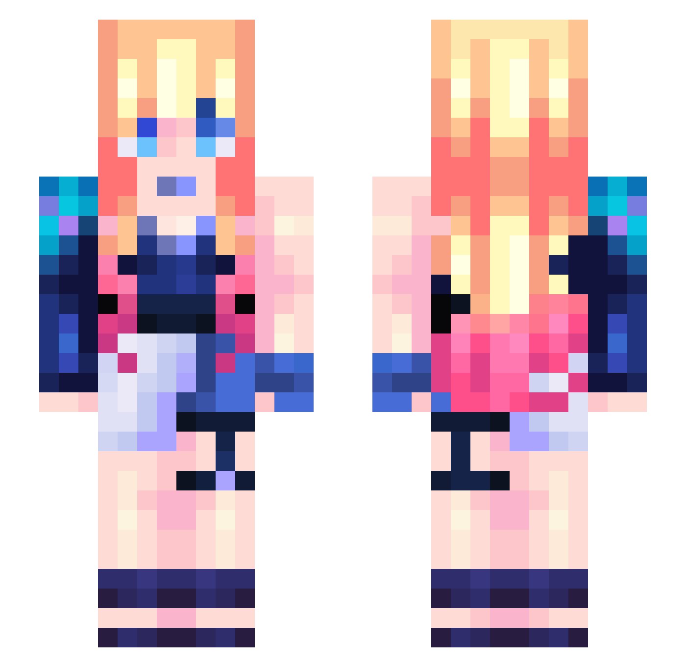 SenpaiCanFly Minecraft skin, front and back view