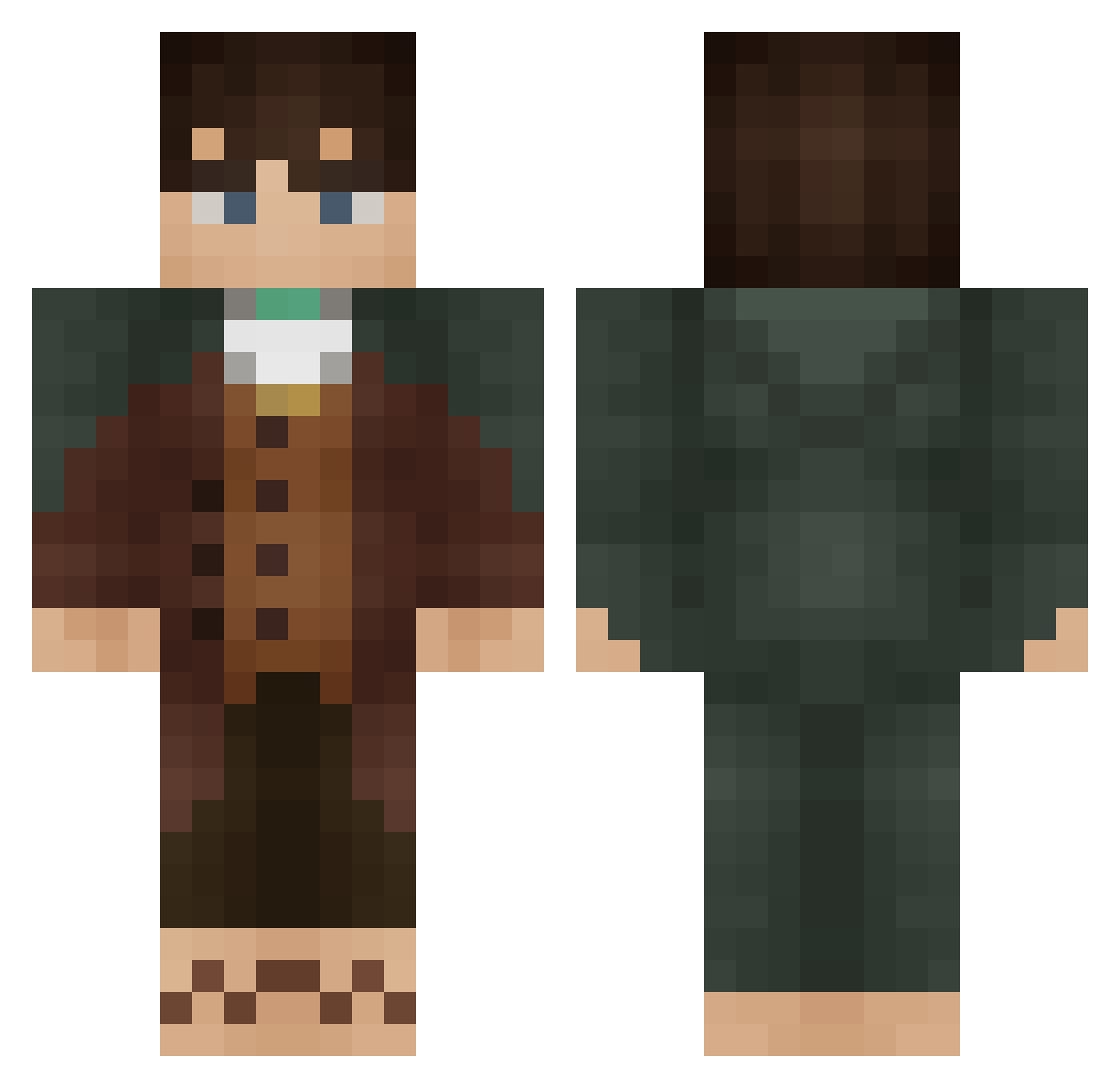 teddysvenneskog Minecraft skin, front and back view