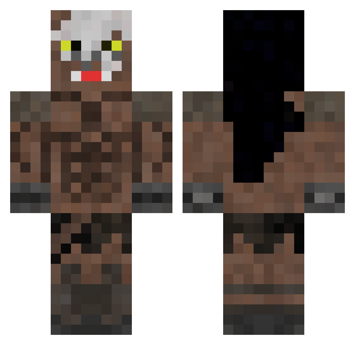 TermVelo Minecraft skin, front and back view