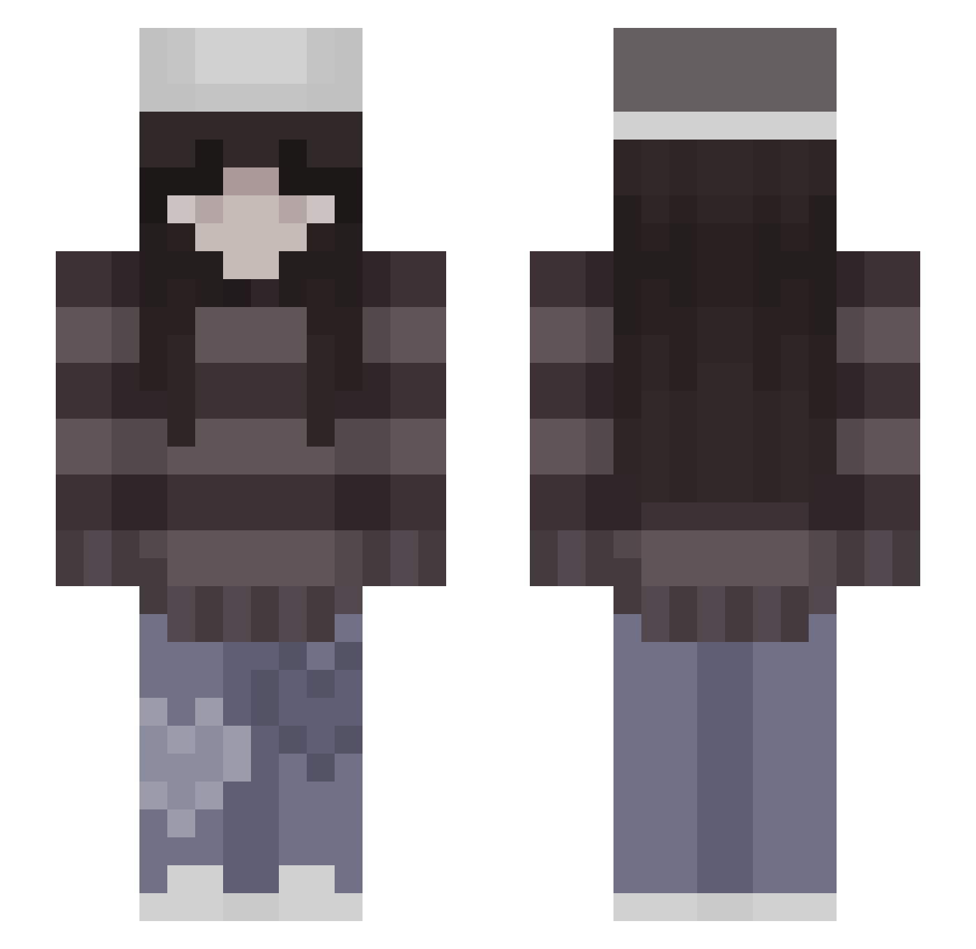 shxuna Minecraft skin, front and back view