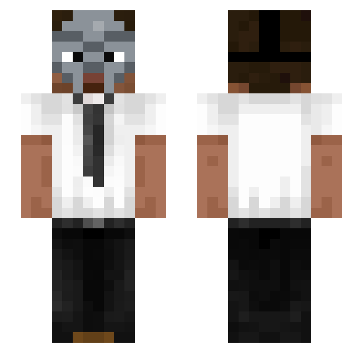 zkqaz Minecraft skin, front and back view