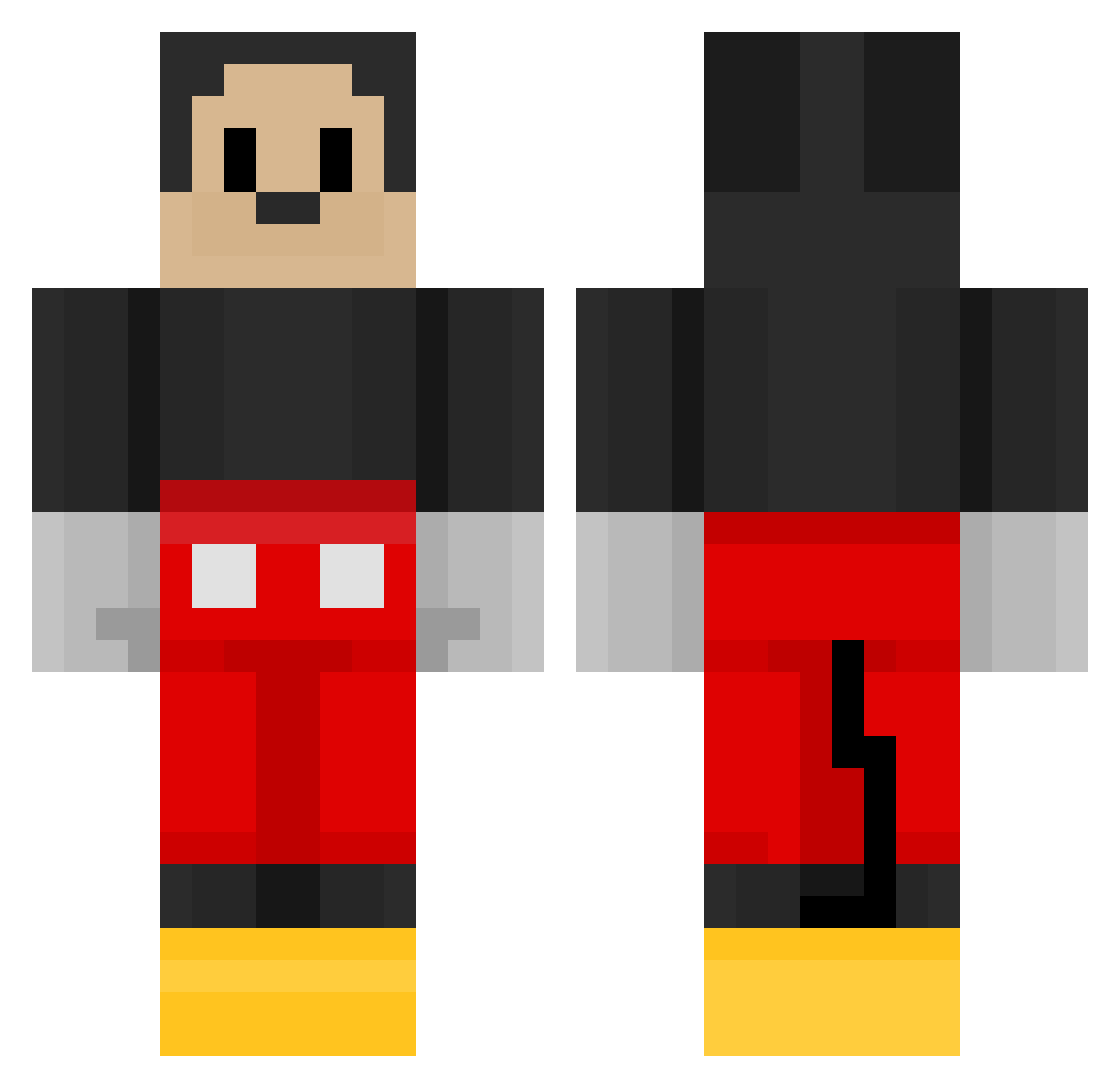 Chihiro22 Minecraft skin, front and back view
