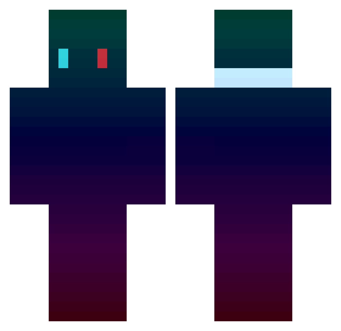 ZombieFledermau Minecraft skin, front and back view