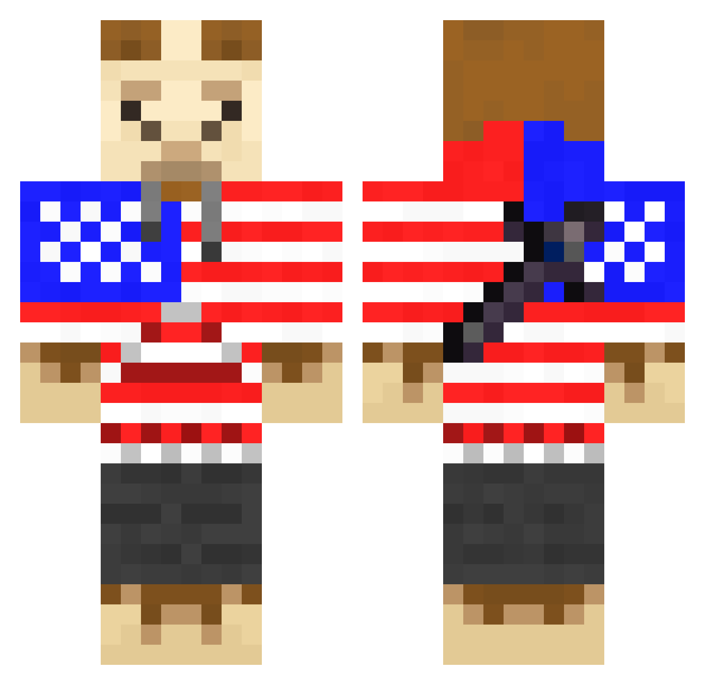 ServatoBruinbeer Minecraft skin, front and back view