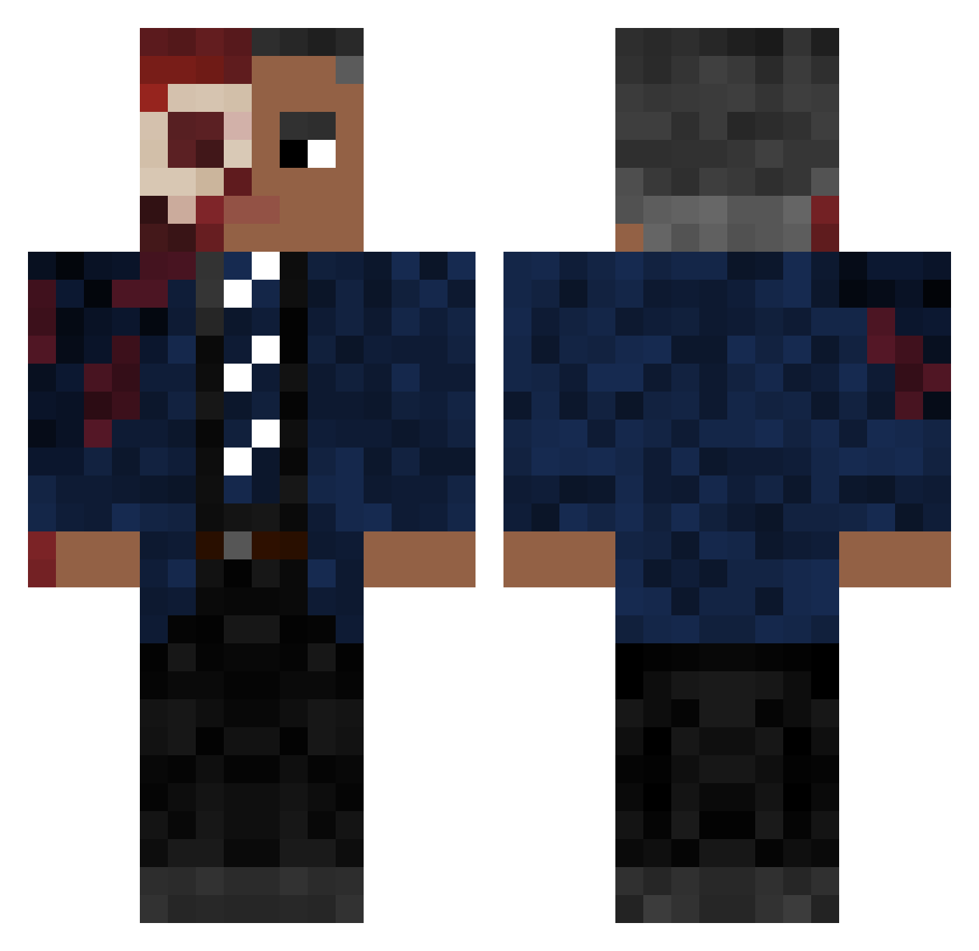 Sickdodo Minecraft skin, front and back view