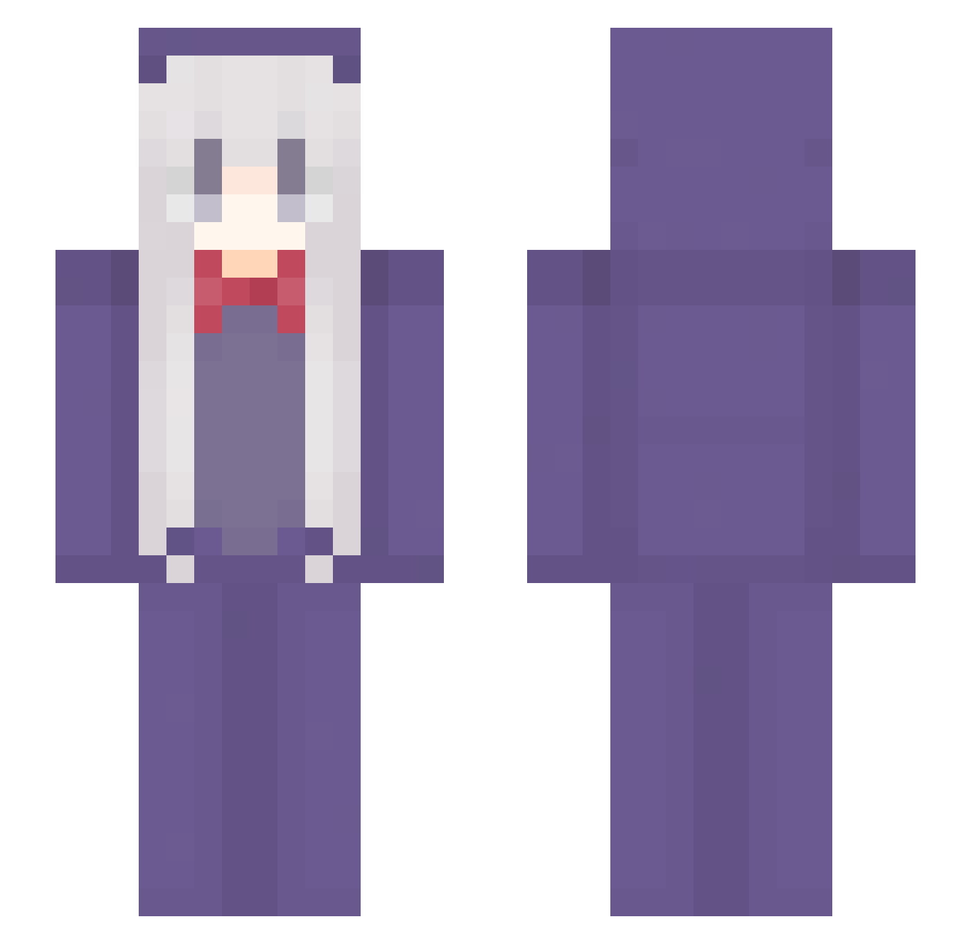 Aegeriter Minecraft skin, front and back view