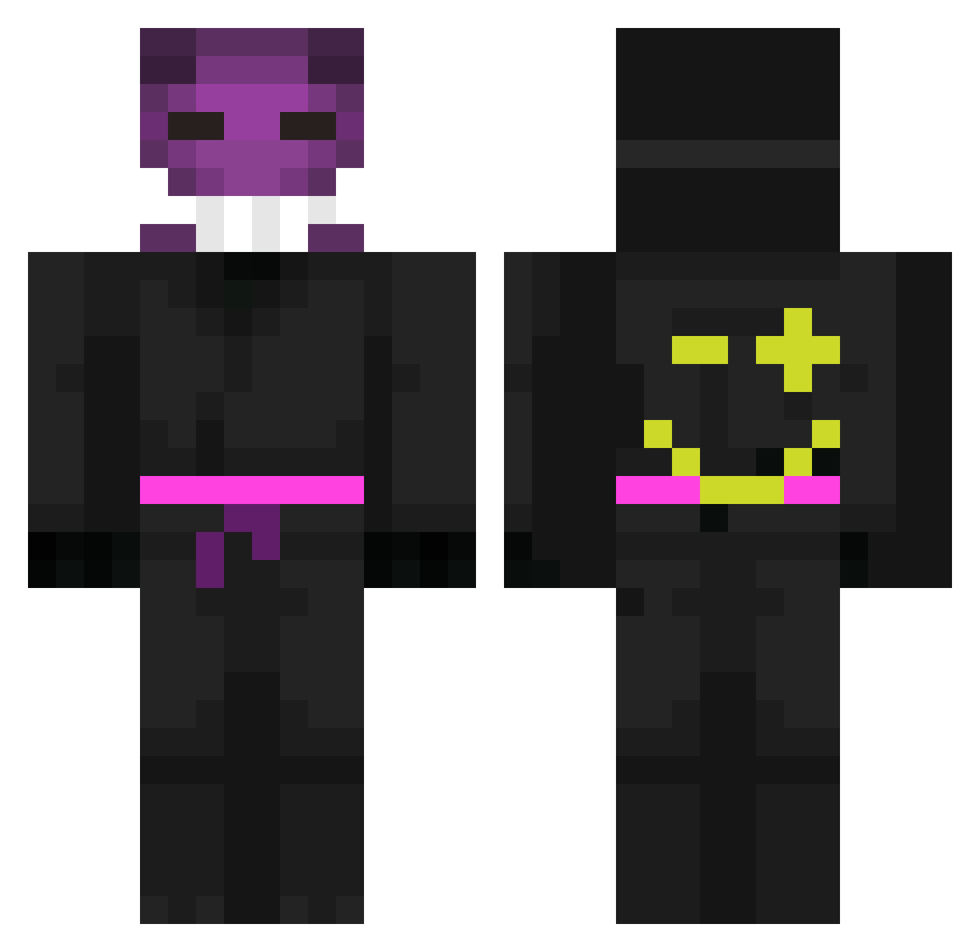 Taakt Minecraft skin, front and back view