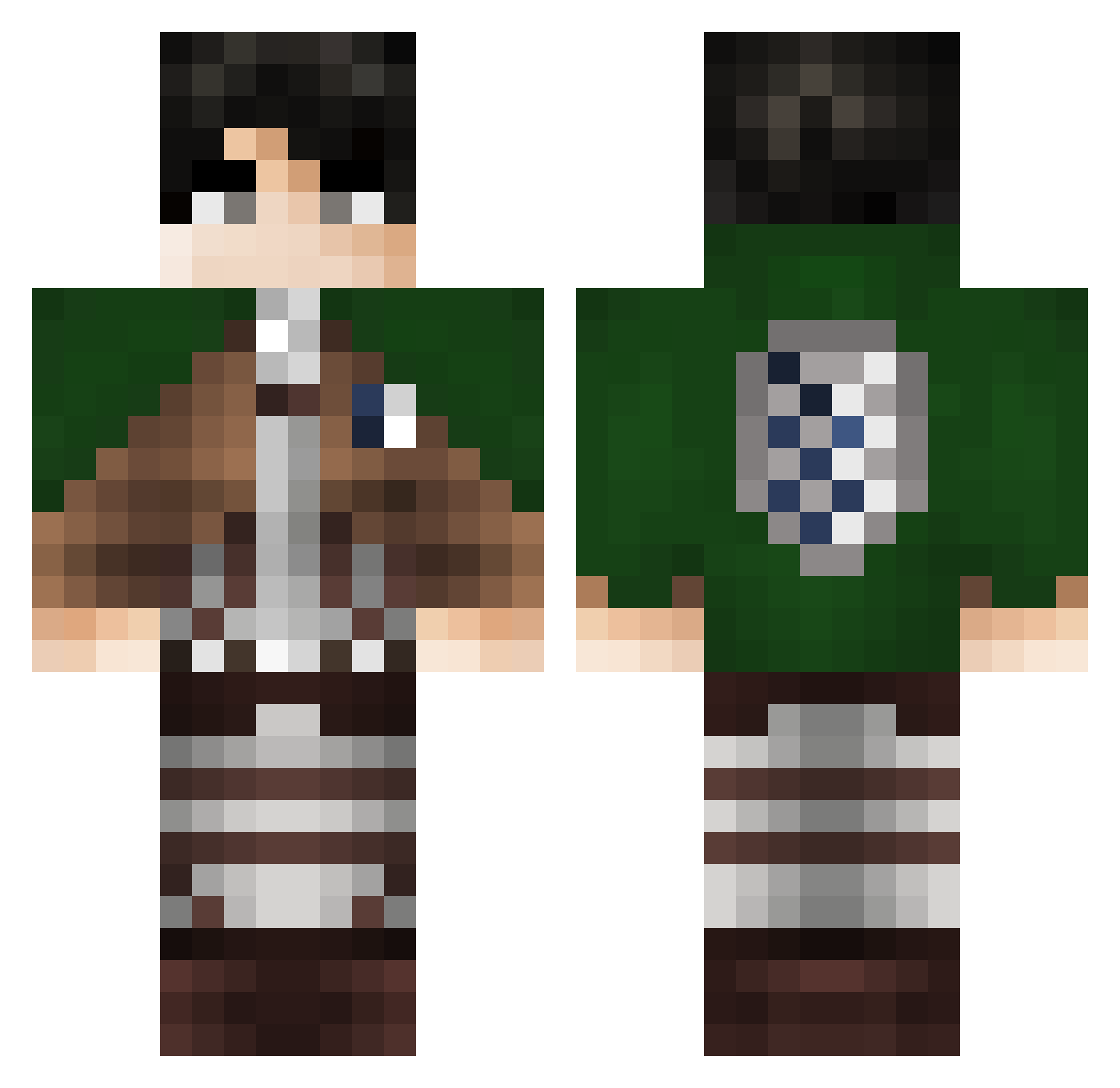 KotaQa Minecraft skin, front and back view