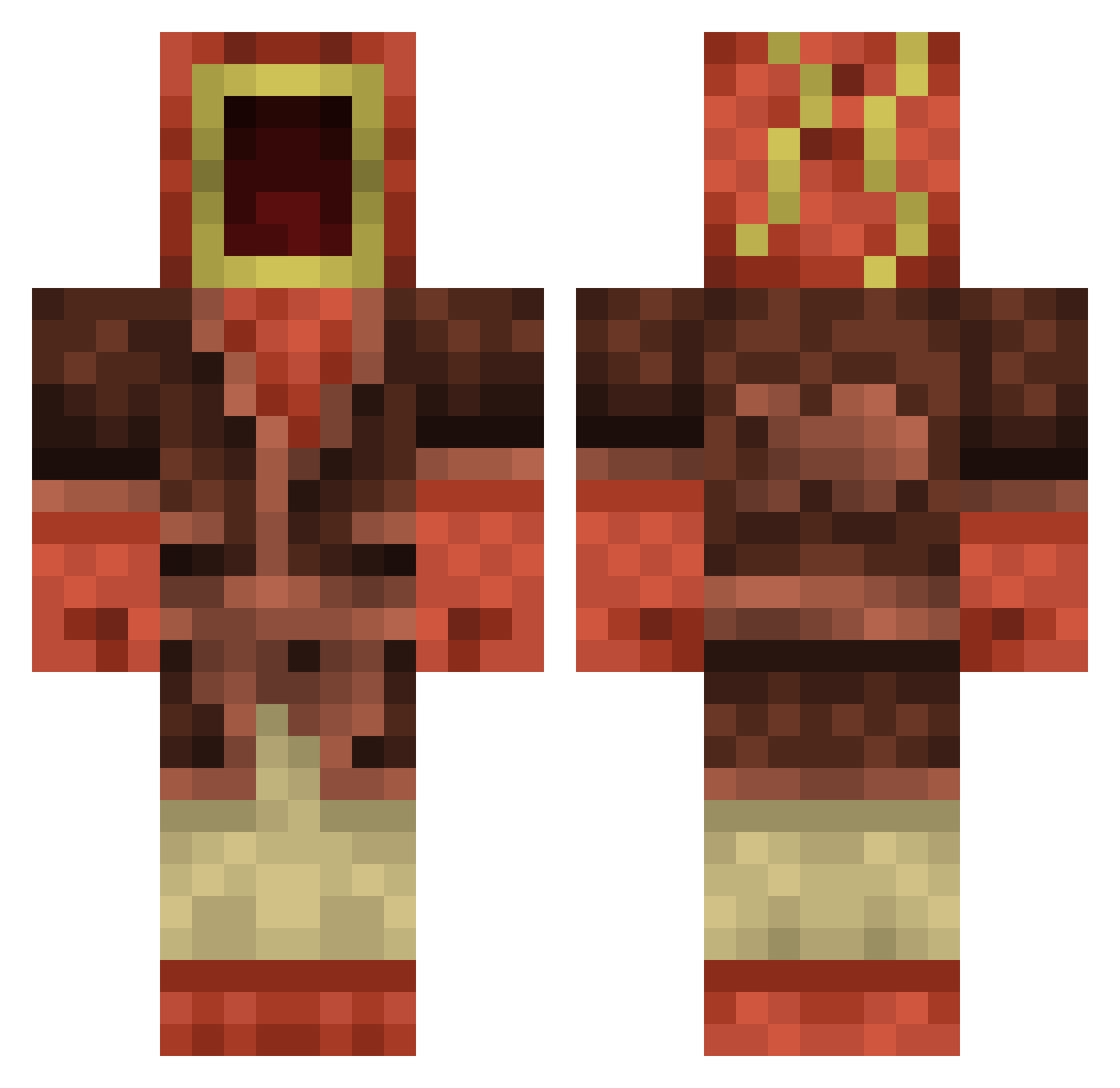 RainbowTrout Minecraft skin, front and back view