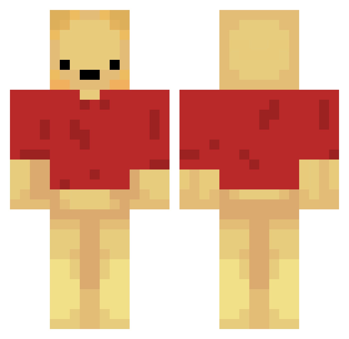 DracoXXX Minecraft skin, front and back view