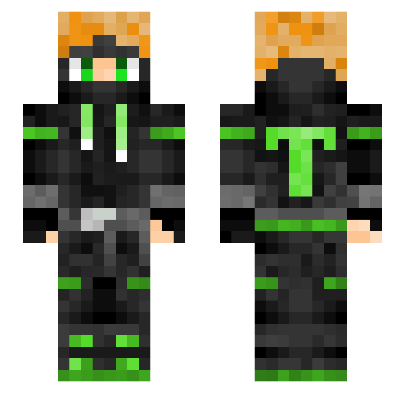 tacolastic Minecraft skin, front and back view