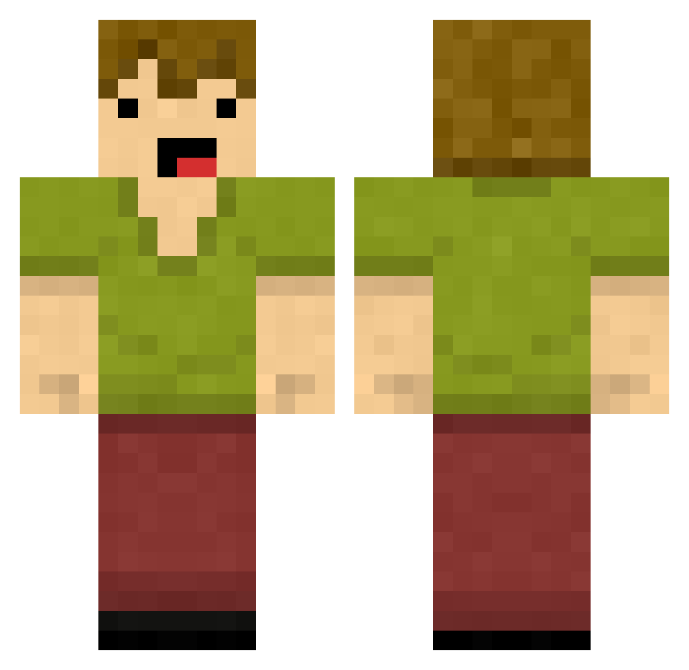 llusas Minecraft skin, front and back view