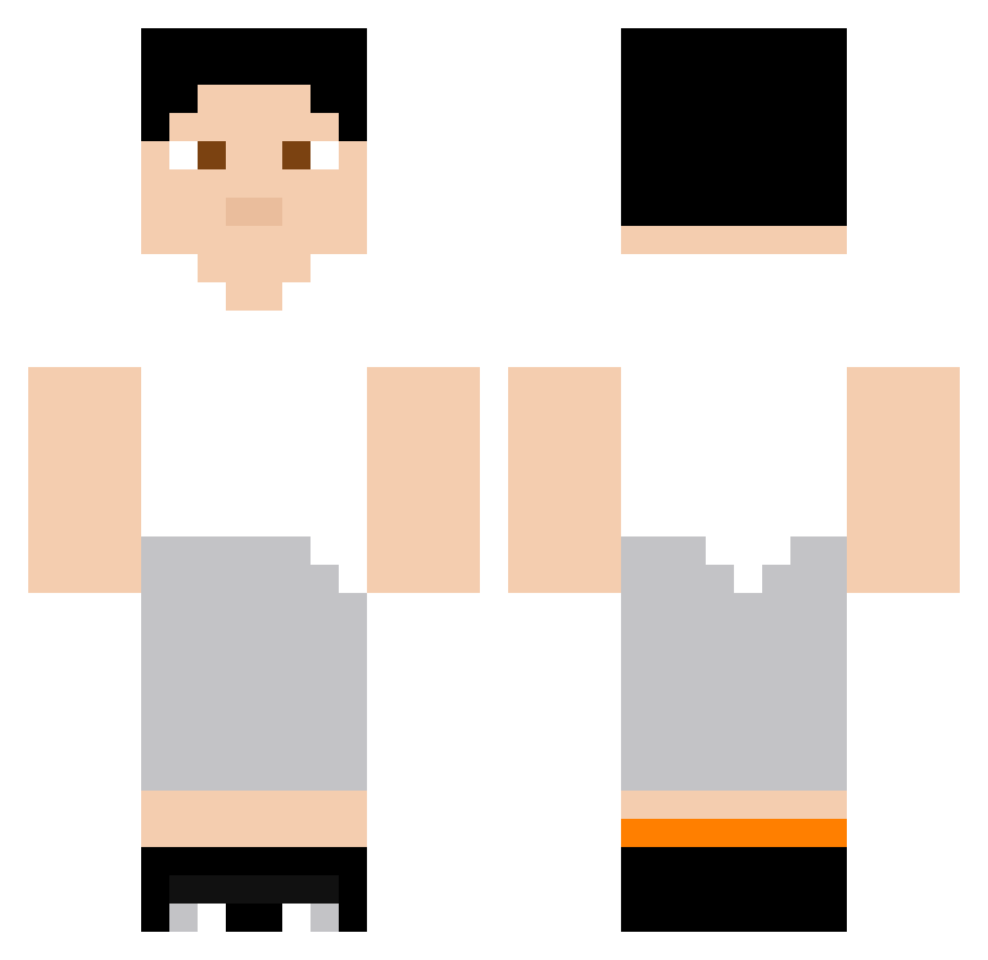Gamerbr26 Minecraft skin, front and back view