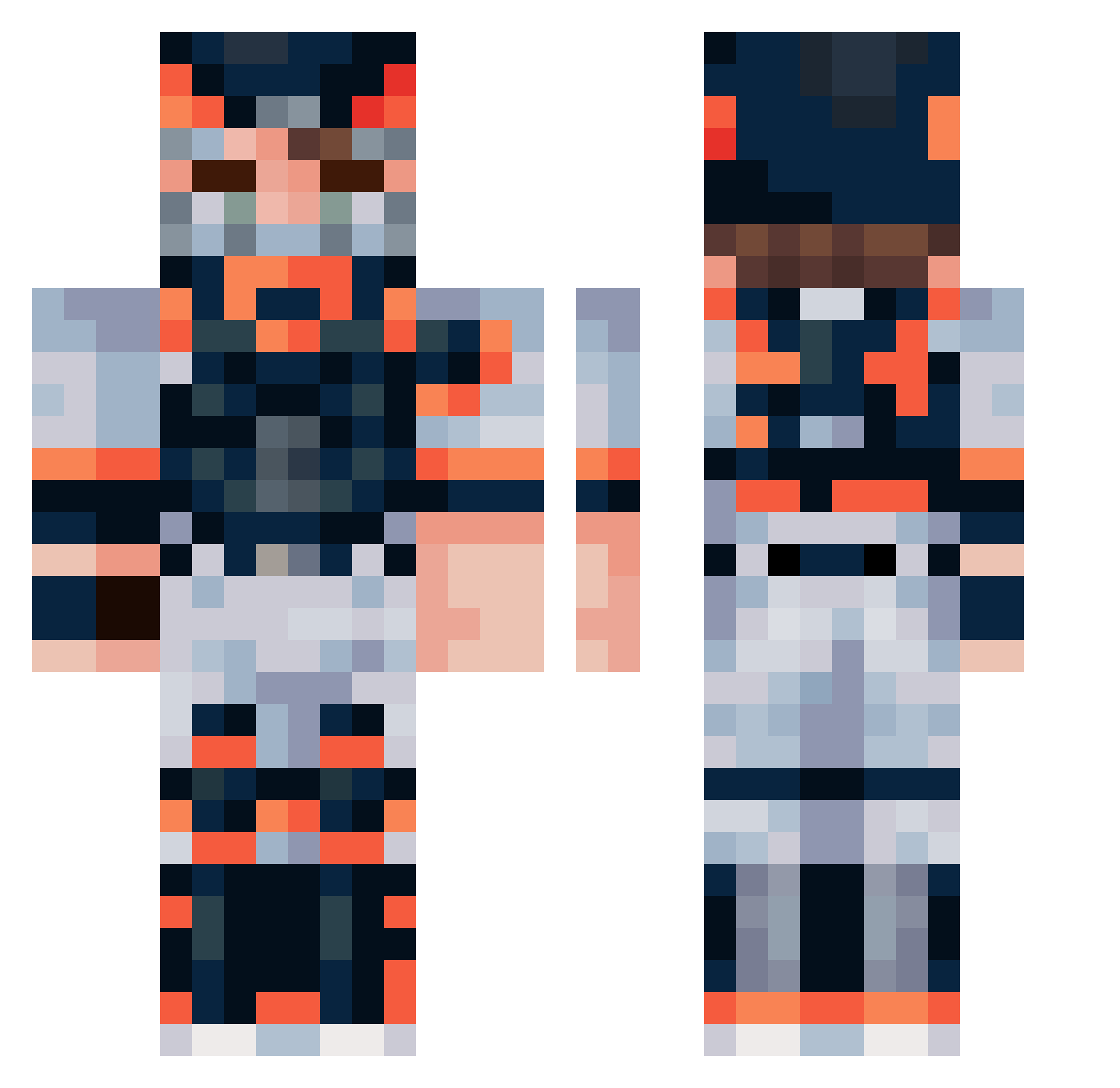 MorganKiing Minecraft skin, front and back view