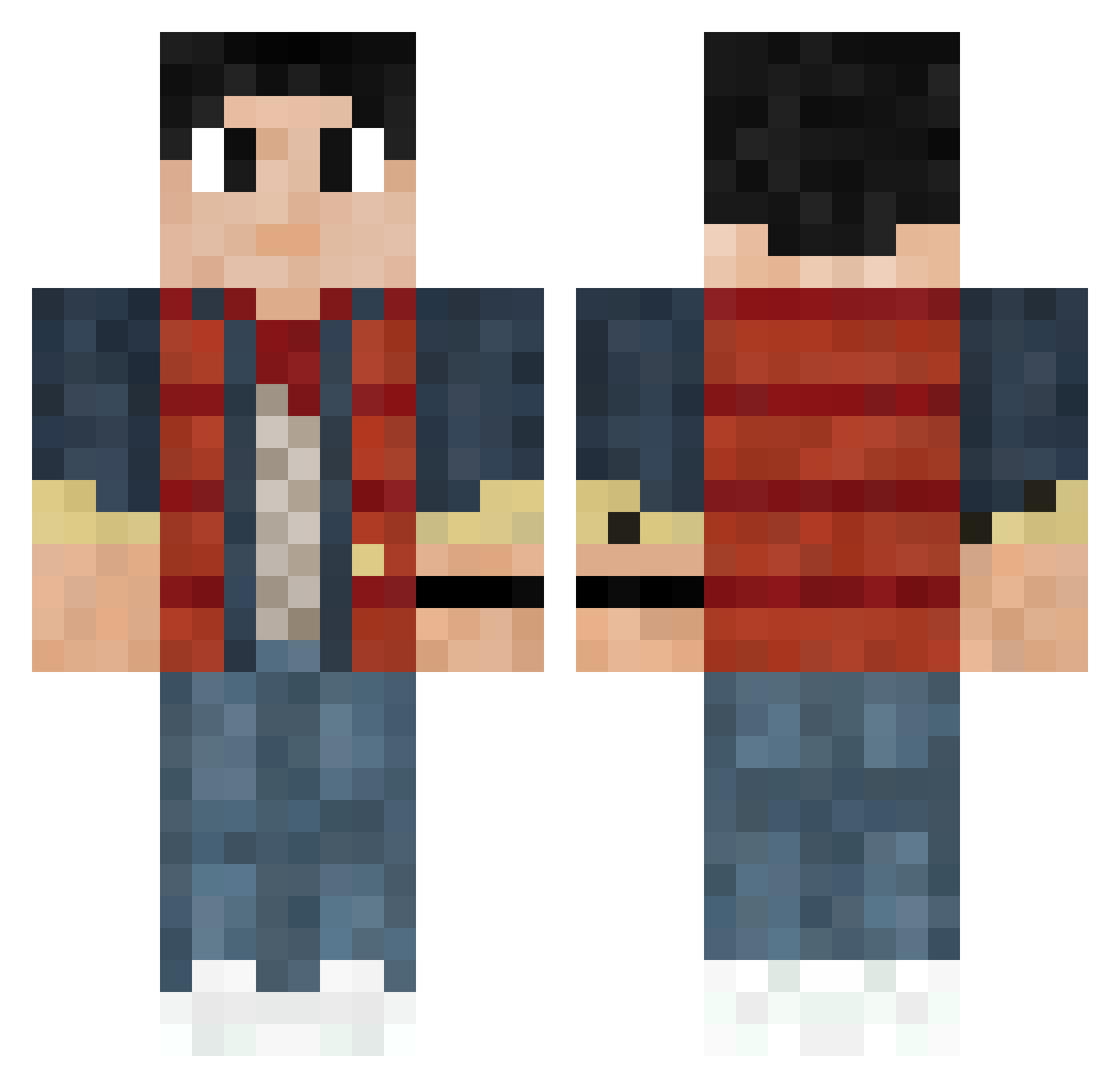ActuallyFlo Minecraft skin, front and back view