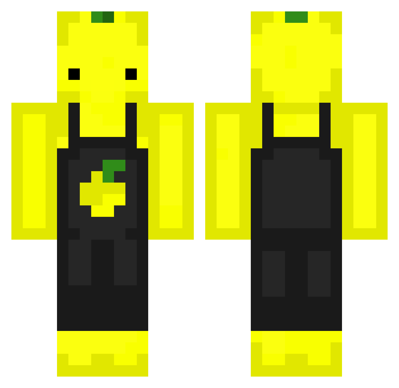 sourmei Minecraft skin, front and back view